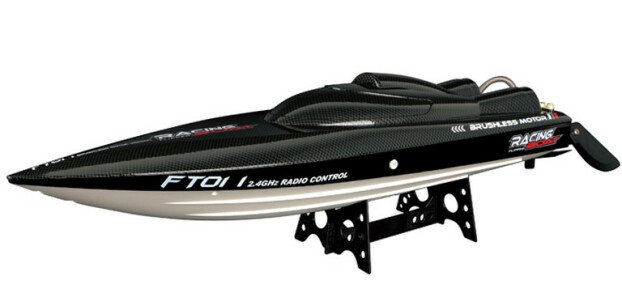 Barca cu telecomanda iUni FT011 High Speed Racing Flipped Boat, Negru